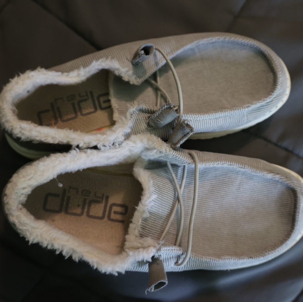 Women's Hey Dude Wendy Gray Corduroy Shoes Size 5